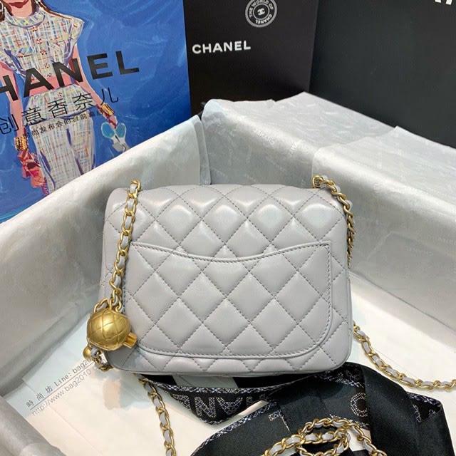 Chanel女包 1786灰色 Chanel2020新款單肩腋下包 Chanel鏈條單肩斜挎小號包  djc3999